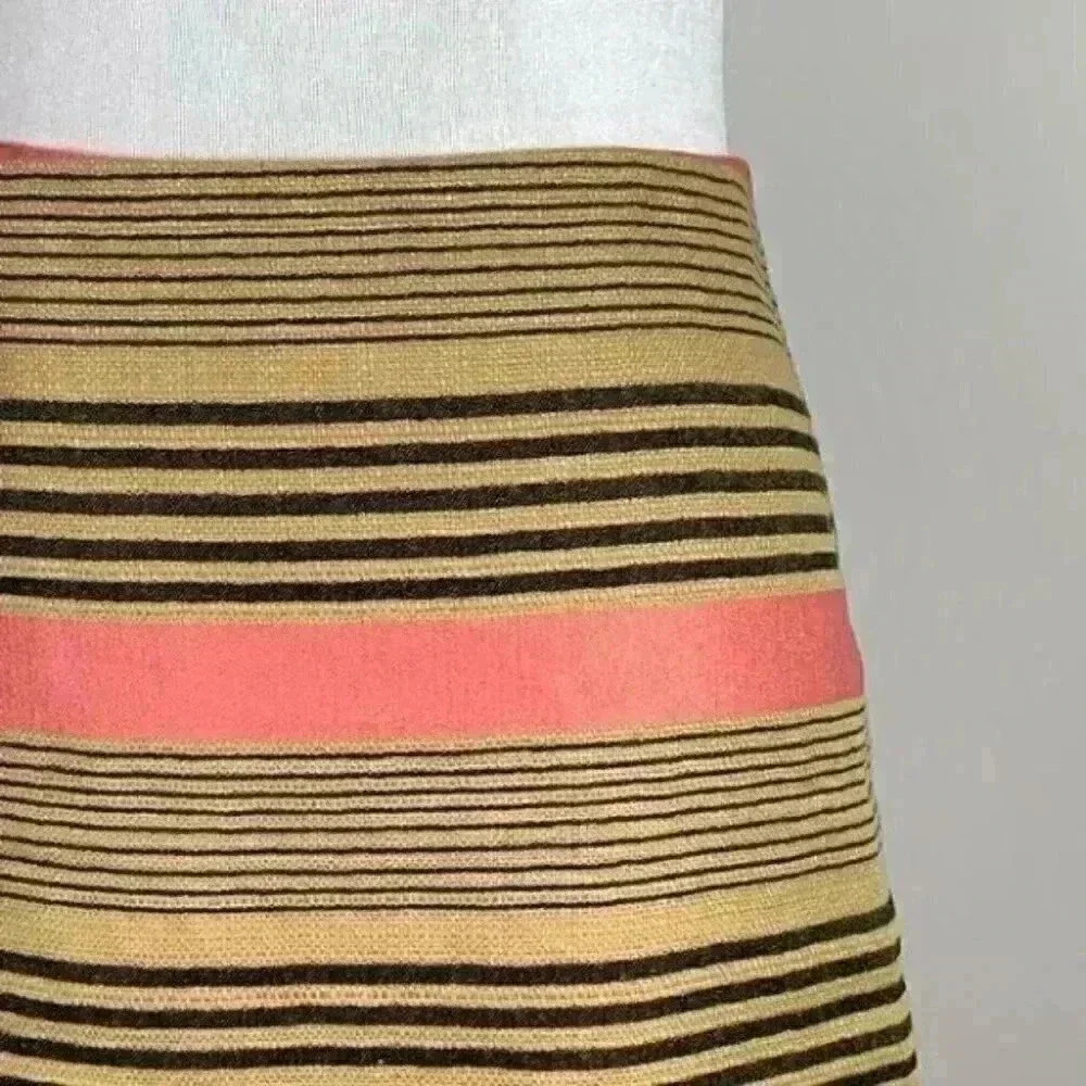 Ann Taylor loft skirt sz 00 linen striped Pencil career - Picture 2 of 9